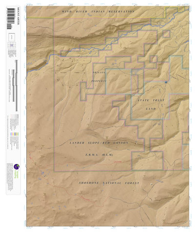 Apogee Mapping, Inc. Mount Arter, Wyoming 7.5 Minute Topographic Map - Color Hillshade digital map