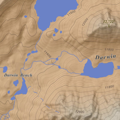 Apogee Mapping, Inc. Mount Darwin, California 7.5 Minute Topographic Map - Color Hillshade digital map