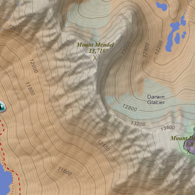 Apogee Mapping, Inc. Mount Darwin, California 7.5 Minute Topographic Map - Color Hillshade digital map