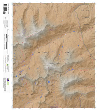 Apogee Mapping, Inc. Mount Harvard, Colorado 7.5 Minute Topographic Map - Color Hillshade digital map