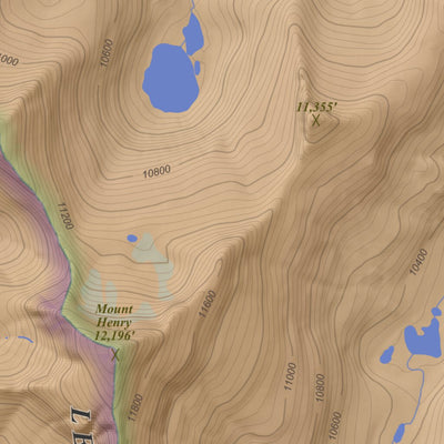Apogee Mapping, Inc. Mount Henry, California 7.5 Minute Topographic Map - Color Hillshade digital map