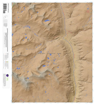 Apogee Mapping, Inc. Mount Kaweah, California 7.5 Minute Topographic Map - Color Hillshade digital map