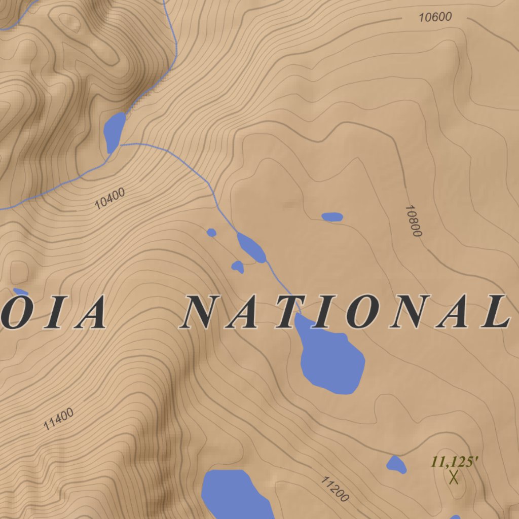 Mount Kaweah, California 7.5 Minute Topographic Map - Color Hillshade ...