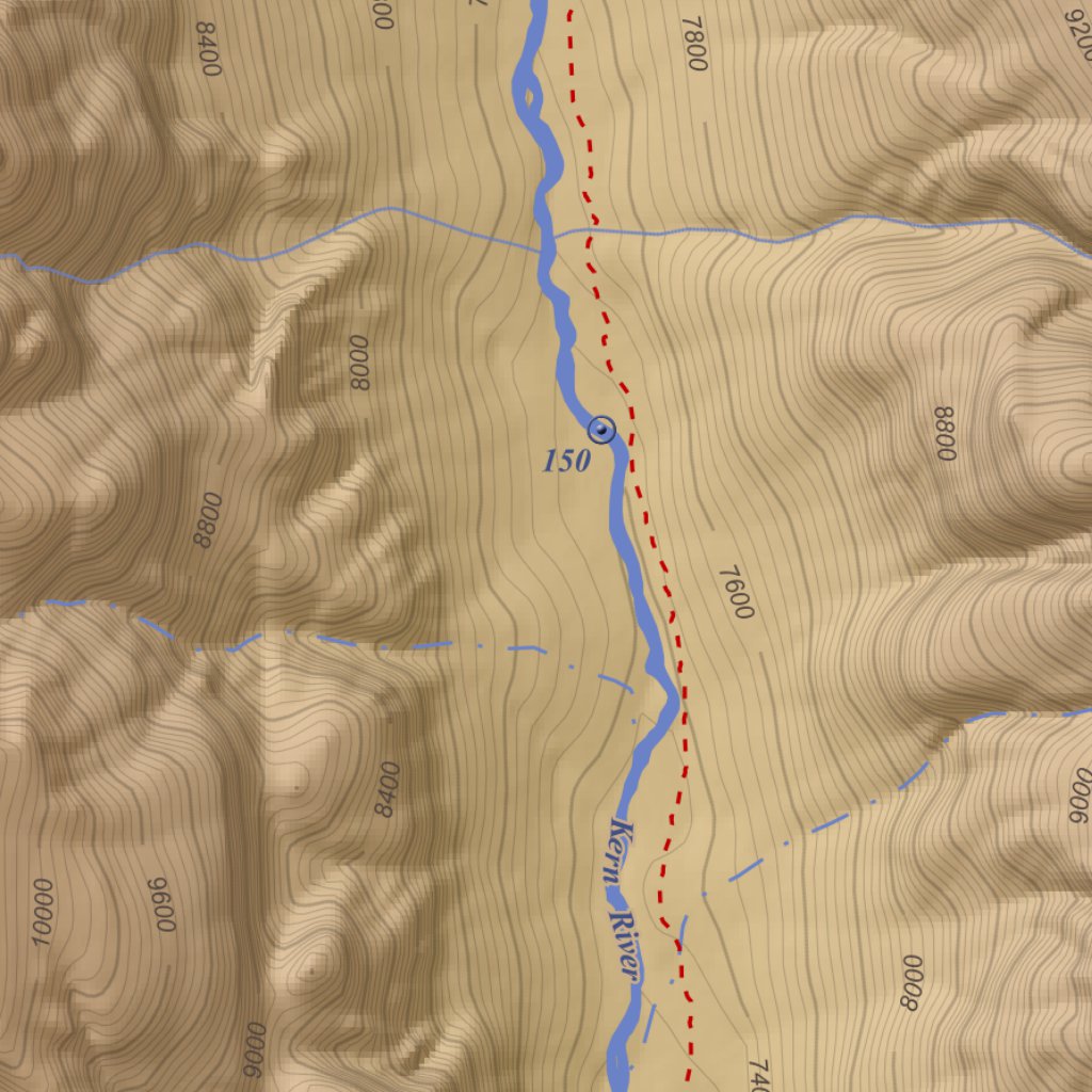 Mount Kaweah, California 7.5 Minute Topographic Map - Color Hillshade ...