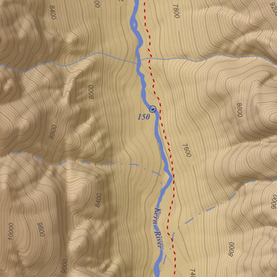 Apogee Mapping, Inc. Mount Kaweah, California 7.5 Minute Topographic Map - Color Hillshade digital map