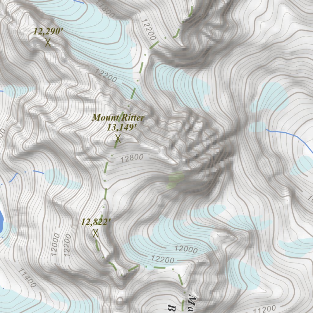 Mount Ritter, California 7.5 Minute Topographic Map by Apogee Mapping ...