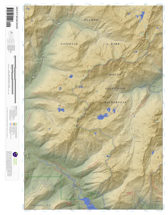 Mount Skokomish, Washington 7.5 Minute Topographic Map Color