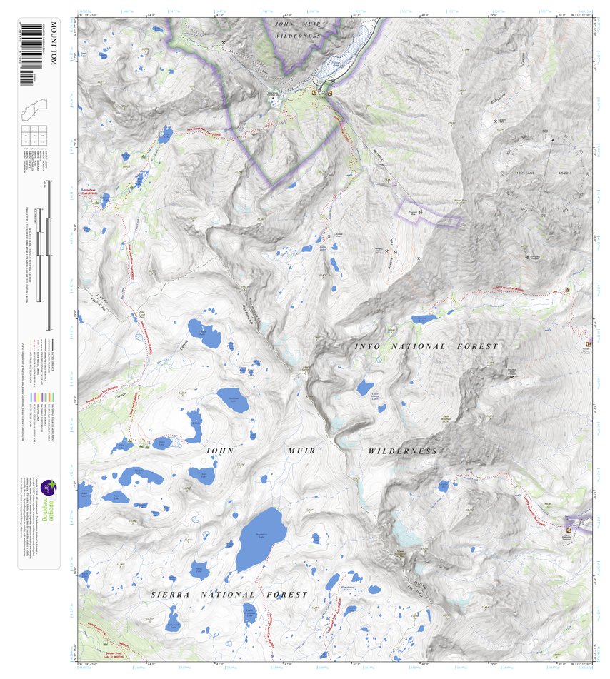Mount Tom Map Mount Tom, California 7.5 Minute Topographic Map by Apogee Mapping, Inc ...
