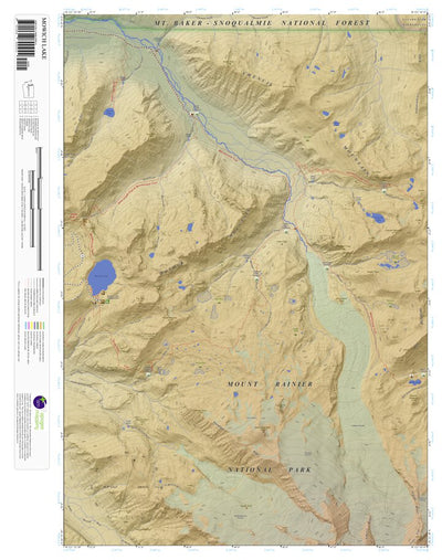 Topographic Map Color Mowich Lake, Washington 7.5 Minute Topographic Map - Color Hillshade by ...