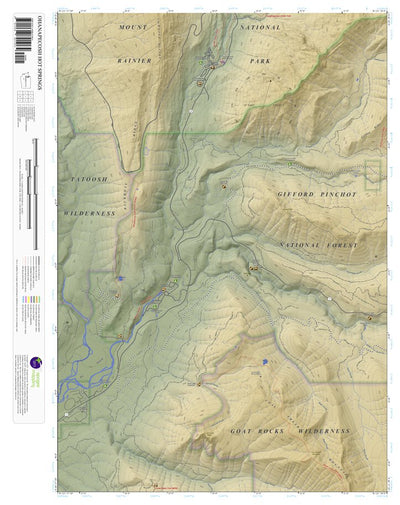 Topographic Map Color Ohanapecosh Hot Springs, Washington 7.5 Minute Topographic Map - Color ...