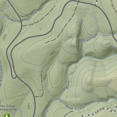 Apogee Mapping, Inc. Ohanapecosh Hot Springs, Washington 7.5 Minute Topographic Map - Color Hillshade digital map