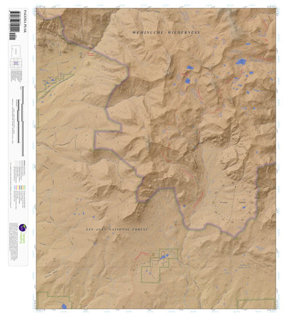 Pagosa Peak, Colorado 7.5 Minute Topographic Map - Color Hillshade Preview 1