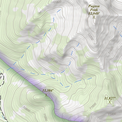 Pagosa Peak, Colorado 7.5 Minute Topographic Map Preview 2