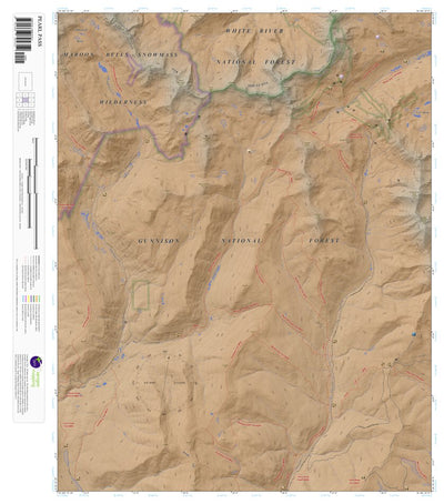 Apogee Mapping, Inc. Pearl Pass, Colorado 7.5 Minute Topographic Map - Color Hillshade digital map