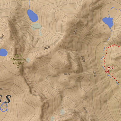 Apogee Mapping, Inc. Piute Mountain, California 7.5 Minute Topographic Map - Color Hillshade digital map