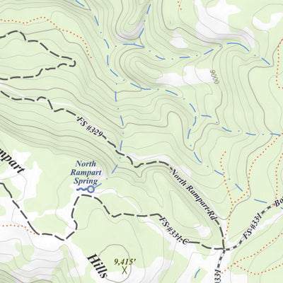 Rampart Hills, Colorado 7.5 Minute Topographic Map Preview 2