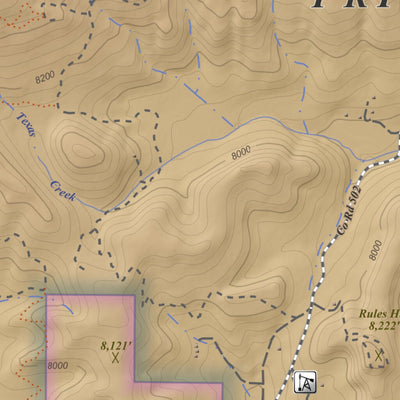 Rules Hill, Colorado 7.5 Minute Topographic Map - Color Hillshade Preview 2