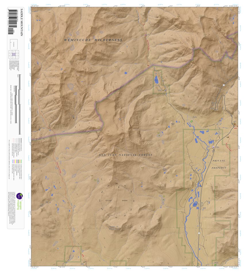 【完売品】NORMSACK Topographic Mountain③ Saddle Mountain, Colorado 7.5 Minute Topographic Map - Color