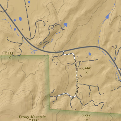 Serviceberry Mountain, Colorado 7.5 Minute Topographic Map - Color 