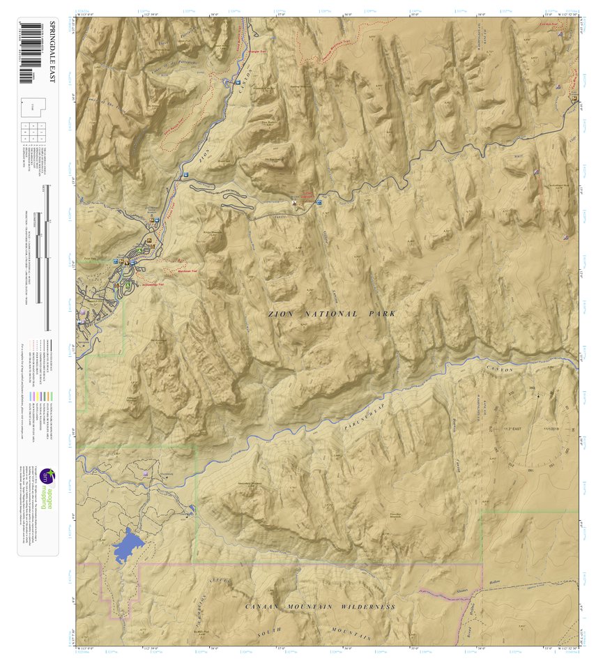 Spring Date Utah Map Springdale East, Utah 7.5 Minute Topographic Map - Color Hillshade by ...