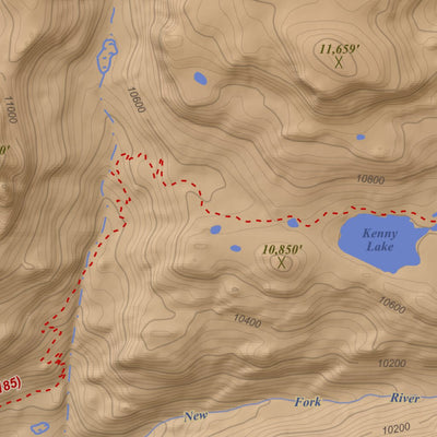 Apogee Mapping, Inc. Squaretop Mountain, Wyoming 7.5 Minute Topographic Map - Color Hillshade digital map