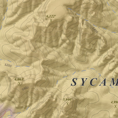 Apogee Mapping, Inc. Sycamore Basin, Arizona 7.5 Minute Topographic Map - Color Hillshade digital map