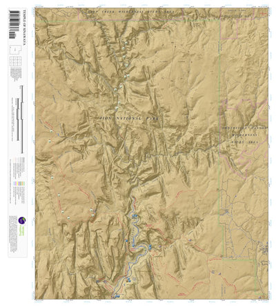 Apogee Mapping, Inc. Temple of Sinawava, Utah 7.5 Minute Topographic Map - Color Hillshade digital map