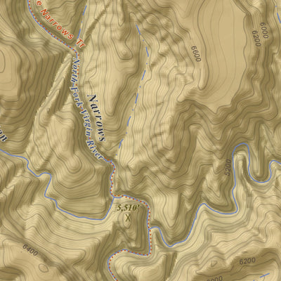 Apogee Mapping, Inc. Temple of Sinawava, Utah 7.5 Minute Topographic Map - Color Hillshade digital map