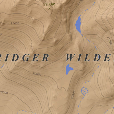 Apogee Mapping, Inc. Temple Peak, Wyoming 7.5 Minute Topographic Map - Color Hillshade digital map