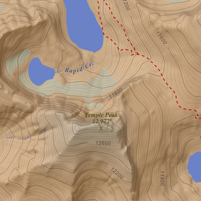 Apogee Mapping, Inc. Temple Peak, Wyoming 7.5 Minute Topographic Map - Color Hillshade digital map