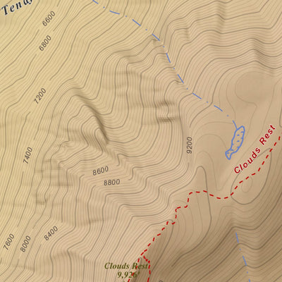 Apogee Mapping, Inc. Tenaya Lake, California 7.5 Minute Topographic Map - Color Hillshade digital map
