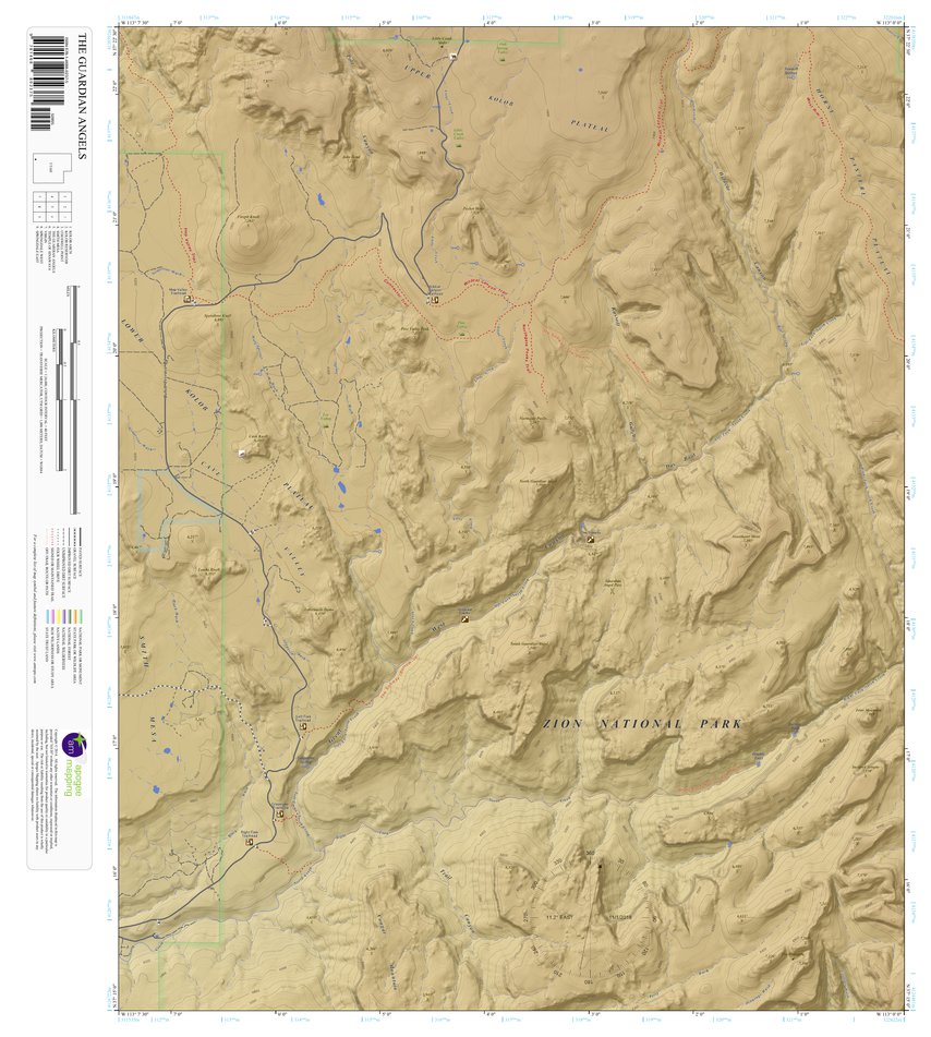 The Guardian Angels, Utah 7.5 Minute Topographic Map - Color Hillshade ...