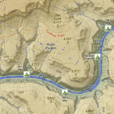 Topographic Map Color Tuckup Canyon, Arizona 15 Minute Topographic Map - Color Hillshade by ...