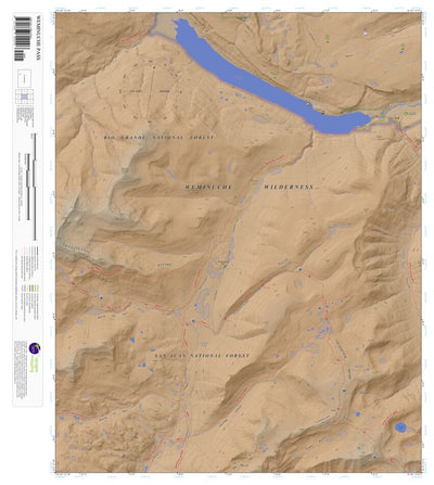 Weminuche Pass, Colorado 7.5 Minute Topographic Map - Color Hillshade Preview 1