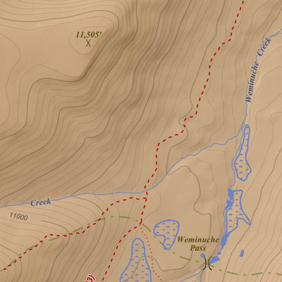 Weminuche Pass, Colorado 7.5 Minute Topographic Map - Color Hillshade Preview 2