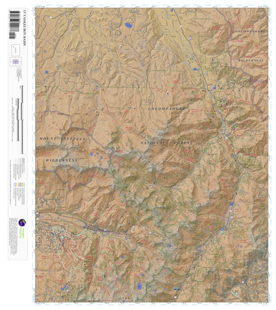 Topographic Map Color Yankee Boy Basin, Colorado 15 Minute Topographic Map - Color Hillshade ...