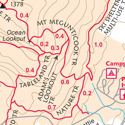 Appalachian Mountain Club AMC Maine Mountains Trail Map #4: Camden Hills digital map