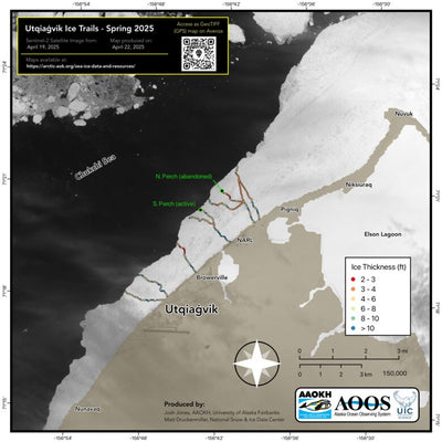 Utqiagvik Ice Trail Map with Thickness - 22 April 2025 Preview 1