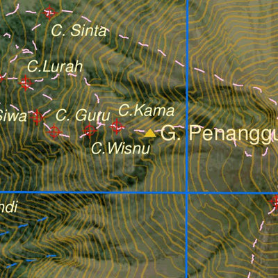 Arga Outdoor Peta Penanggungan Imagery Hybrid digital map