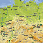 Arid Ocean Germany, relief map digital map