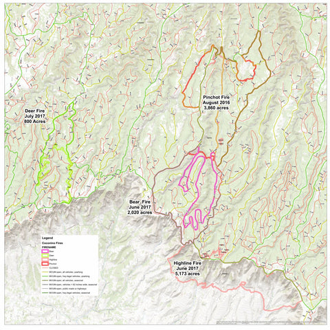 Arizona Mushroom Society 2016-2018 Highline/Bear, Pinchot, and Deer Fires digital map