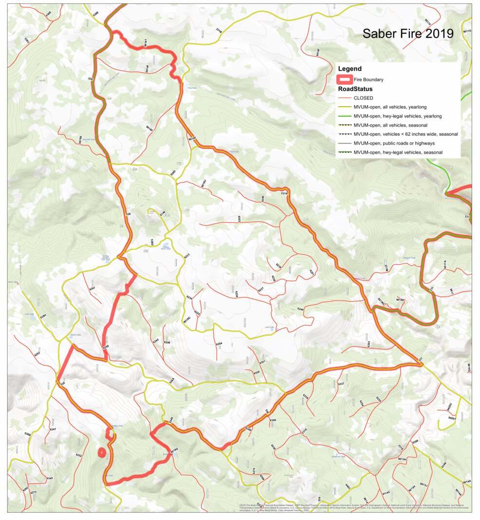 2019 Saber Fire Map by Arizona Mushroom Society | Avenza Maps