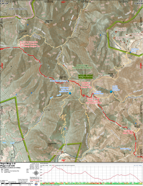 ANST Topo Map 01-2 Huachuca Mountains 2 Preview 1