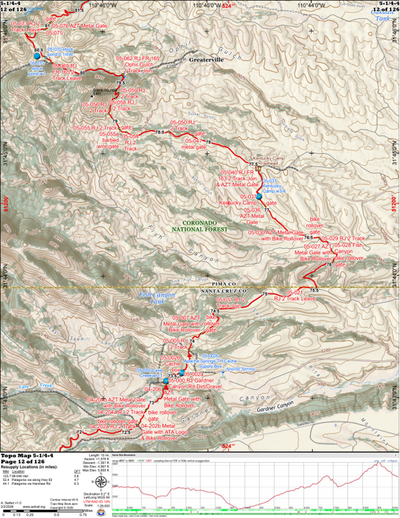 ANST Topo Map 05-1/4-4 Santa Rita Mountains Preview 1