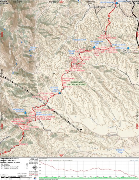 Arizona Trail Association ANST Topo Map 06-1/5-2 Las Colinas 1 digital map