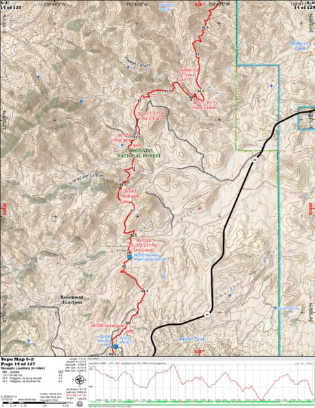 Arizona Trail Association ANST Topo Map 06-2 Las Colinas 2 digital map