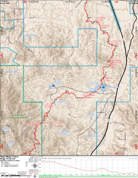 Arizona Trail Association ANST Topo Map 07-1/6-3 Las Cienegas 1 digital map