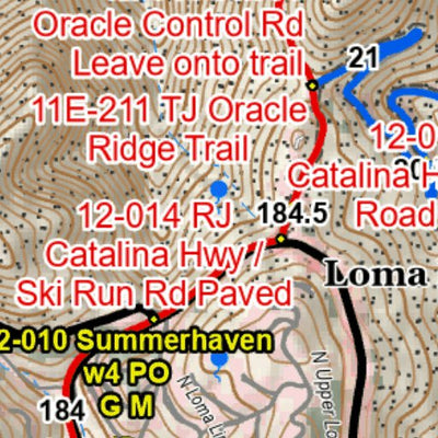 Arizona Trail Association ANST Topo Map 12-1/11-4 Oracle Ridge 1 a digital map
