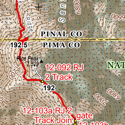 ANST Topo Map 12-2 Oracle Ridge 2 by Arizona Trail Association | Avenza ...