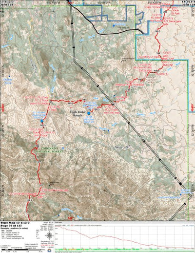 Arizona Trail Association ANST Topo Map 13-1/12-3 Oracle a digital map